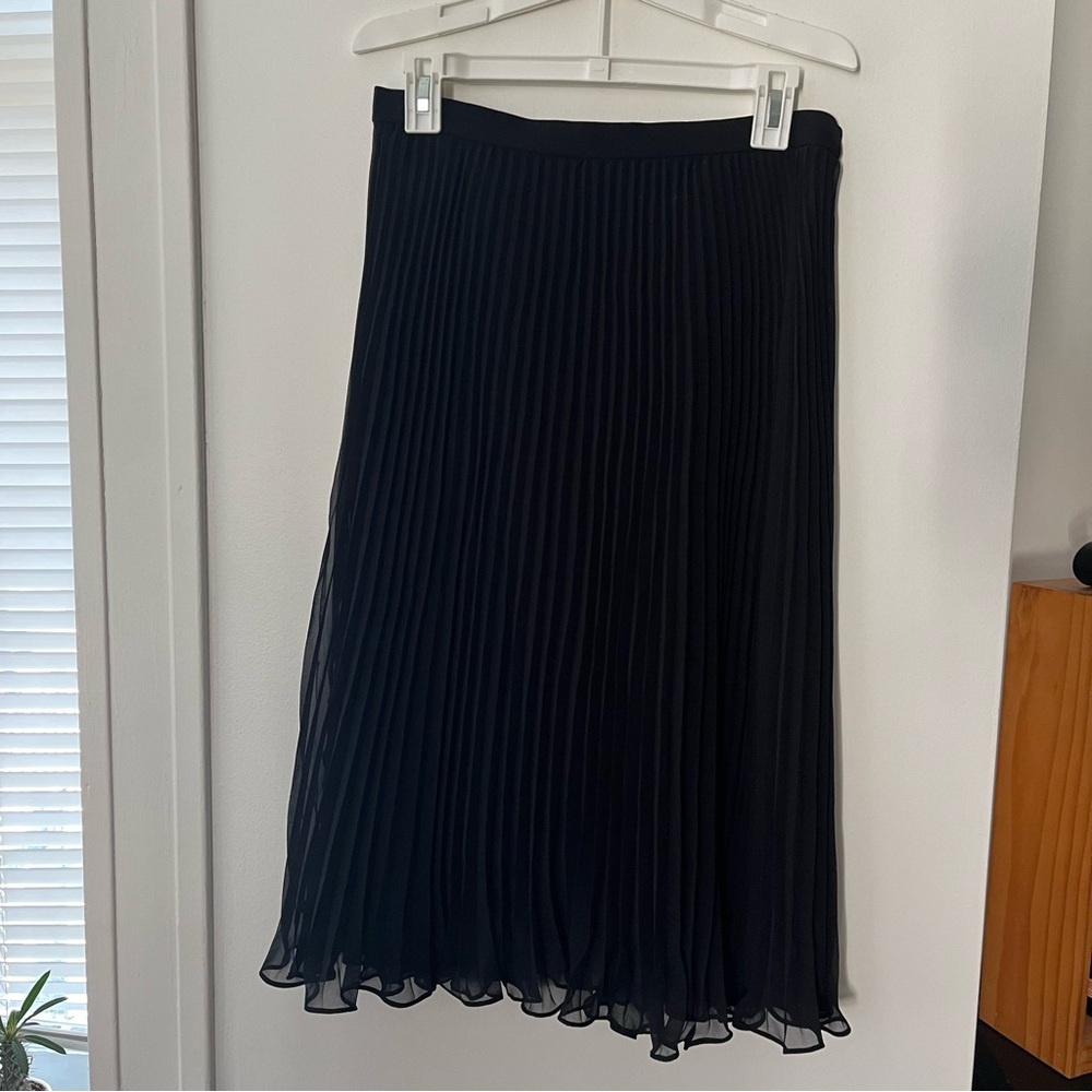 Polo Ralph Lauren Black Pleated Midi Skirt